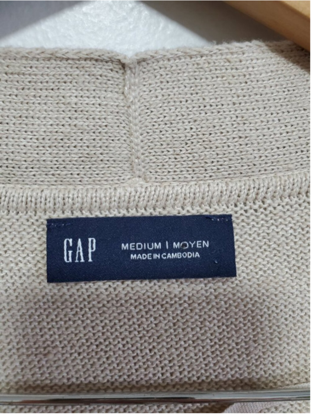 GAP 24/7 Split-Hem Linen Blend Knit Oversized Cardigan Sweater Bedrock Tan Small - Picture 8 of 10